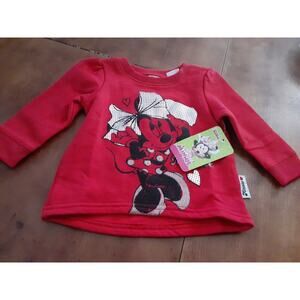 Disney's Minnie mouse Baby Girl long sleeve Sweatshirt size 6M Red